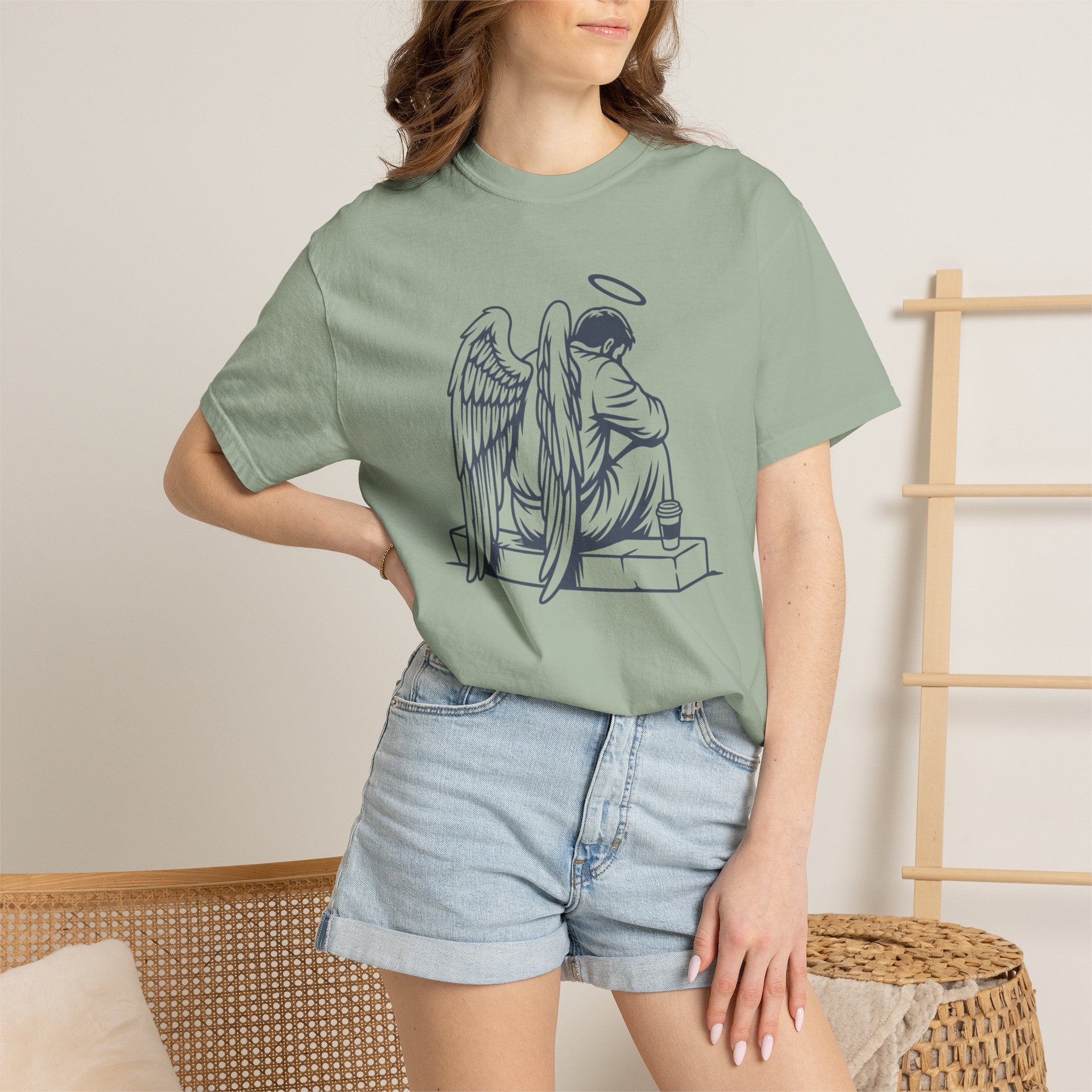 Tired Angel With Coffee T-Shirt